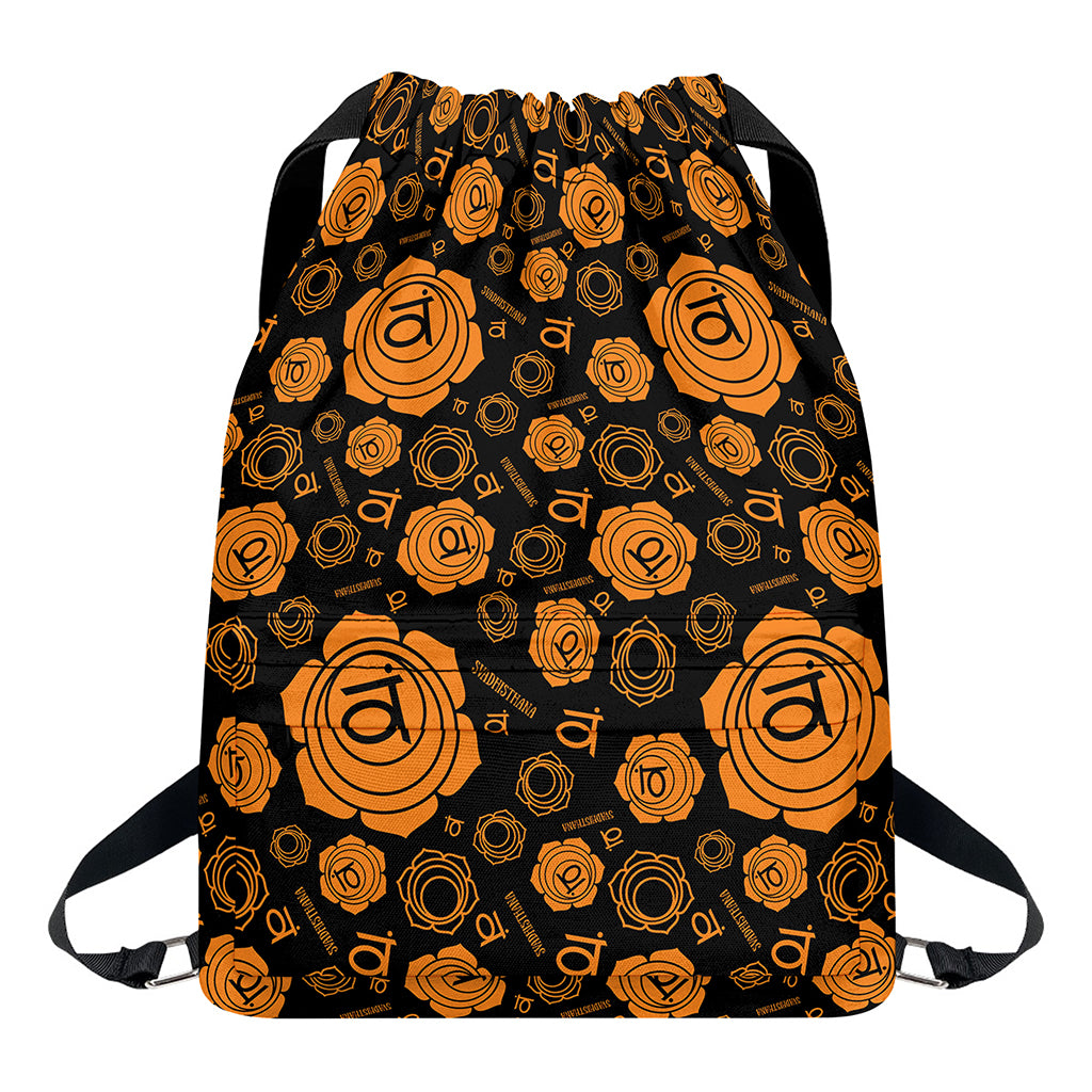 Swadhisthana Chakra Pattern Print Drawstring Backpack