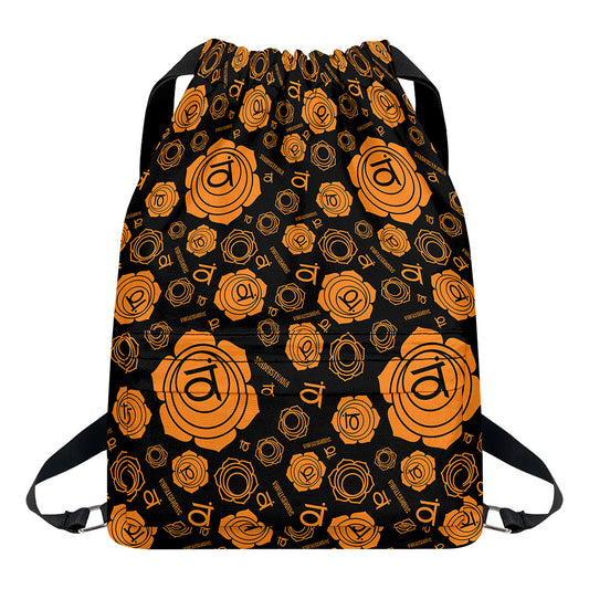 Swadhisthana Chakra Pattern Print Drawstring Backpack