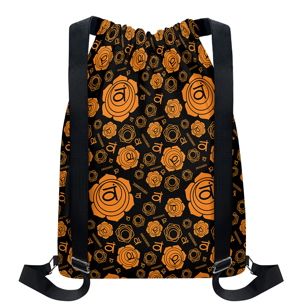 Swadhisthana Chakra Pattern Print Drawstring Backpack