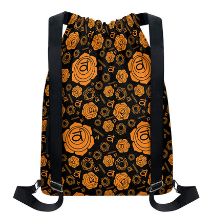 Swadhisthana Chakra Pattern Print Drawstring Backpack