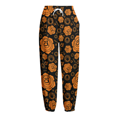 Swadhisthana Chakra Pattern Print Fleece Lined Knit Pants