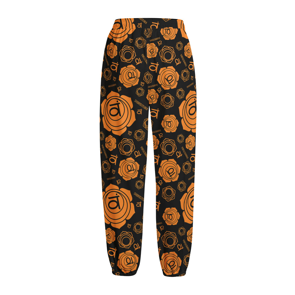 Swadhisthana Chakra Pattern Print Fleece Lined Knit Pants