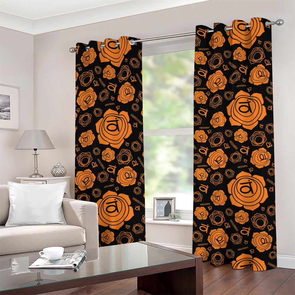 Swadhisthana Chakra Pattern Print Grommet Curtains