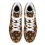 Swadhisthana Chakra Pattern Print High Top Leather Sneakers