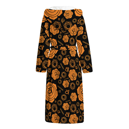 Swadhisthana Chakra Pattern Print Hooded Bathrobe