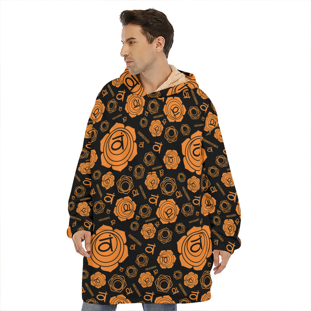 Swadhisthana Chakra Pattern Print Hoodie Blanket