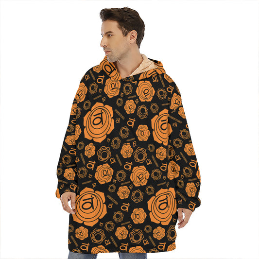 Swadhisthana Chakra Pattern Print Hoodie Blanket
