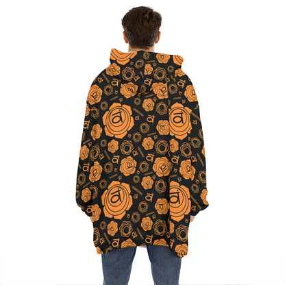Swadhisthana Chakra Pattern Print Hoodie Blanket