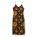 Swadhisthana Chakra Pattern Print Jersey Midi Cami Dress