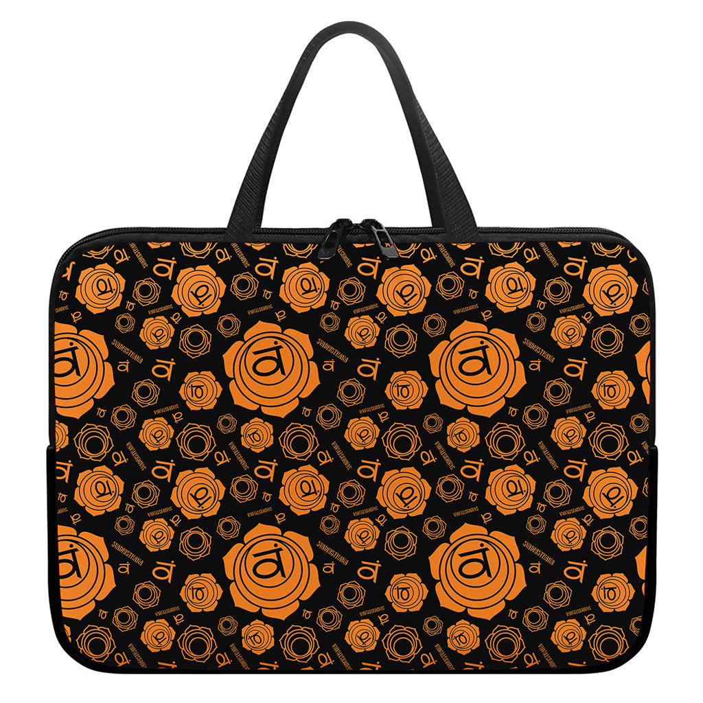 Swadhisthana Chakra Pattern Print Laptop Sleeve With Handle