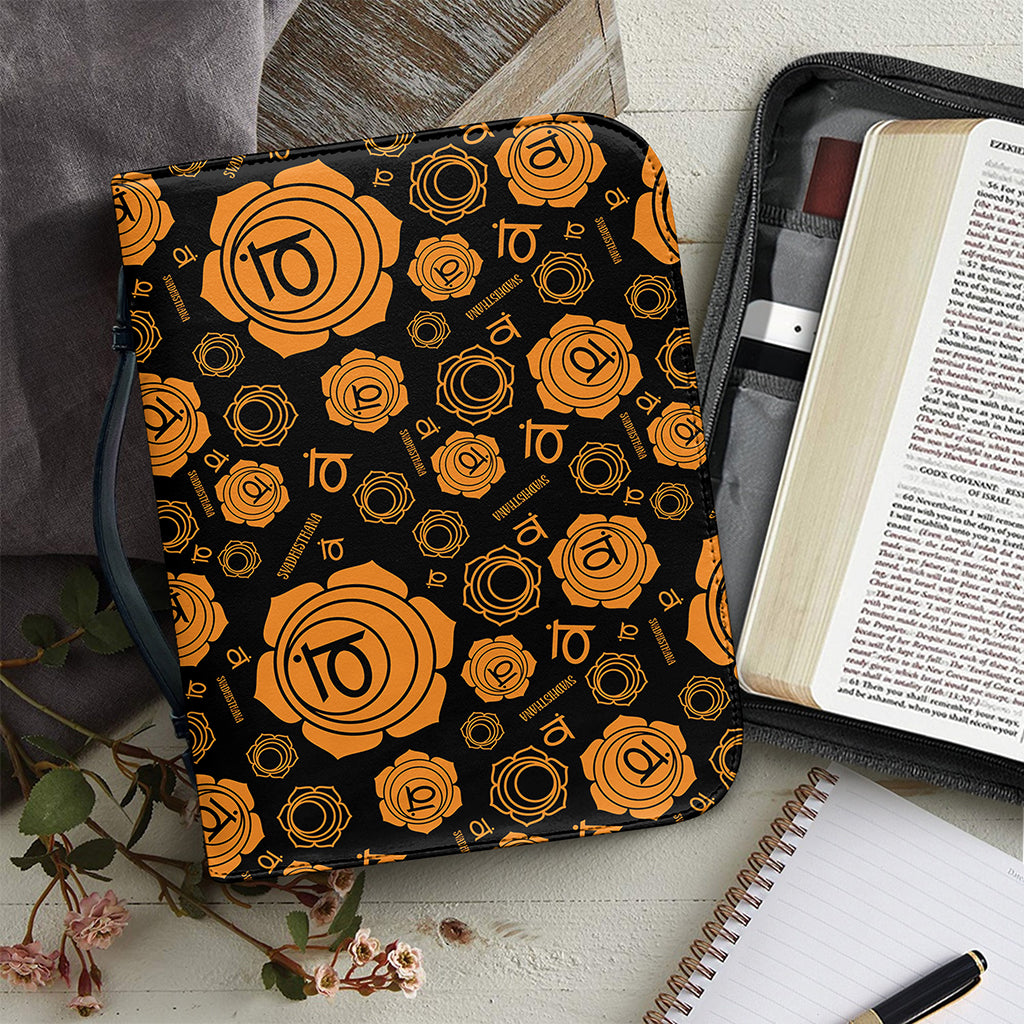Swadhisthana Chakra Pattern Print Leather Bible Cover
