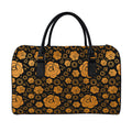 Swadhisthana Chakra Pattern Print Leather Duffel Bag