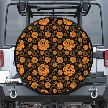 Swadhisthana Chakra Pattern Print Leather Spare Tire Cover