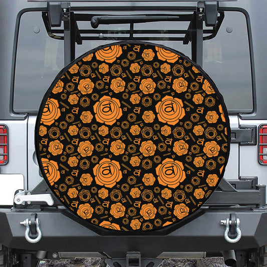Swadhisthana Chakra Pattern Print Leather Spare Tire Cover