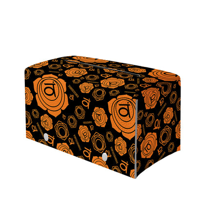 Swadhisthana Chakra Pattern Print Leather Tissue Box Cover