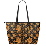 Swadhisthana Chakra Pattern Print Leather Tote Bag