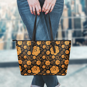 Swadhisthana Chakra Pattern Print Leather Tote Bag