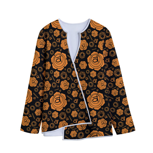 Swadhisthana Chakra Pattern Print Long Sleeve Short Coat