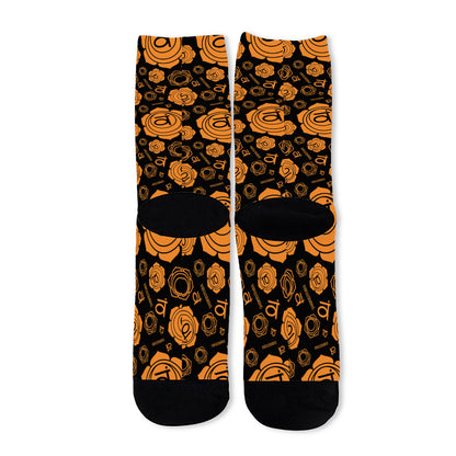 Swadhisthana Chakra Pattern Print Long Socks