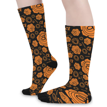 Swadhisthana Chakra Pattern Print Long Socks