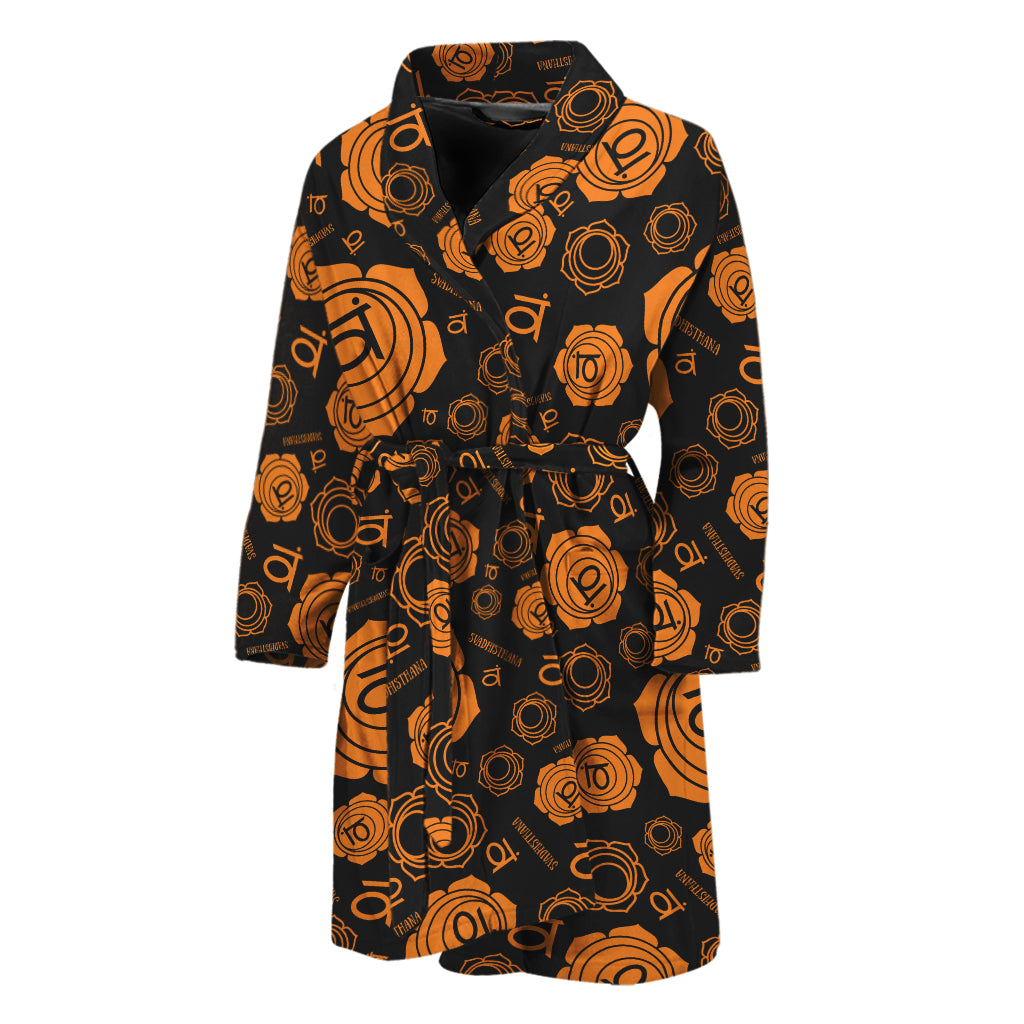 Swadhisthana Chakra Pattern Print Men's Bathrobe