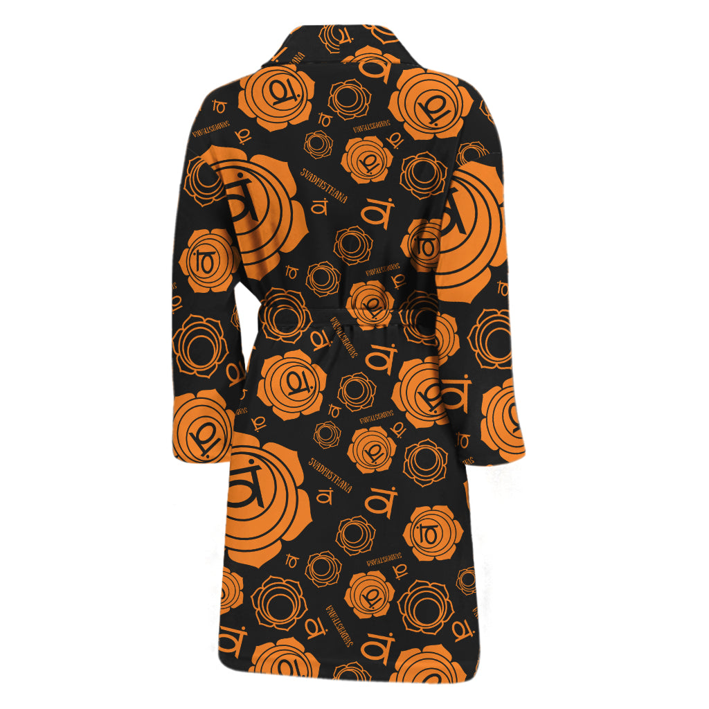 Swadhisthana Chakra Pattern Print Men's Bathrobe