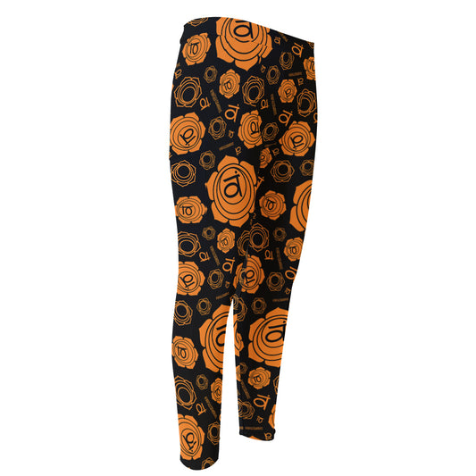Swadhisthana Chakra Pattern Print Men's Compression Pants
