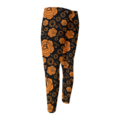 Swadhisthana Chakra Pattern Print Men's Compression Pants