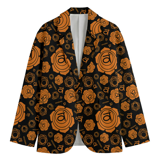 Swadhisthana Chakra Pattern Print Men's Cotton Blazer