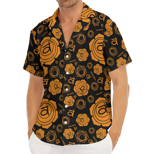 Swadhisthana Chakra Pattern Print Men's Deep V-Neck Shirt