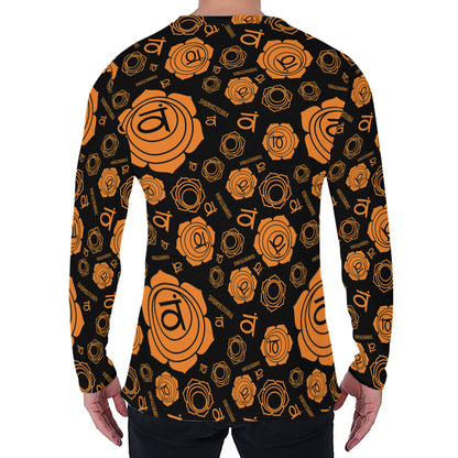 Swadhisthana Chakra Pattern Print Men's Long Sleeve T-Shirt