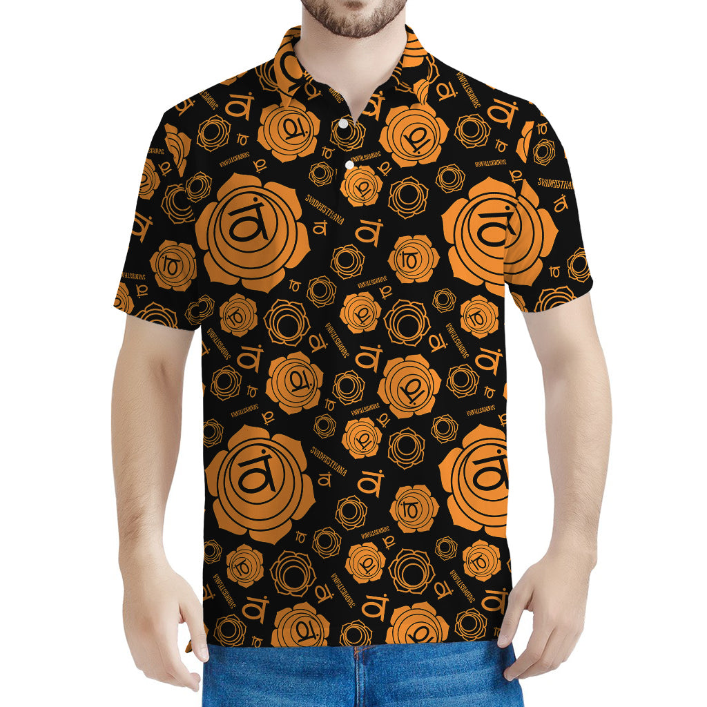 Swadhisthana Chakra Pattern Print Men's Polo Shirt