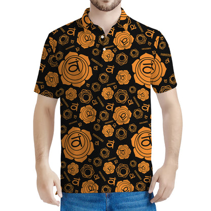 Swadhisthana Chakra Pattern Print Men's Polo Shirt