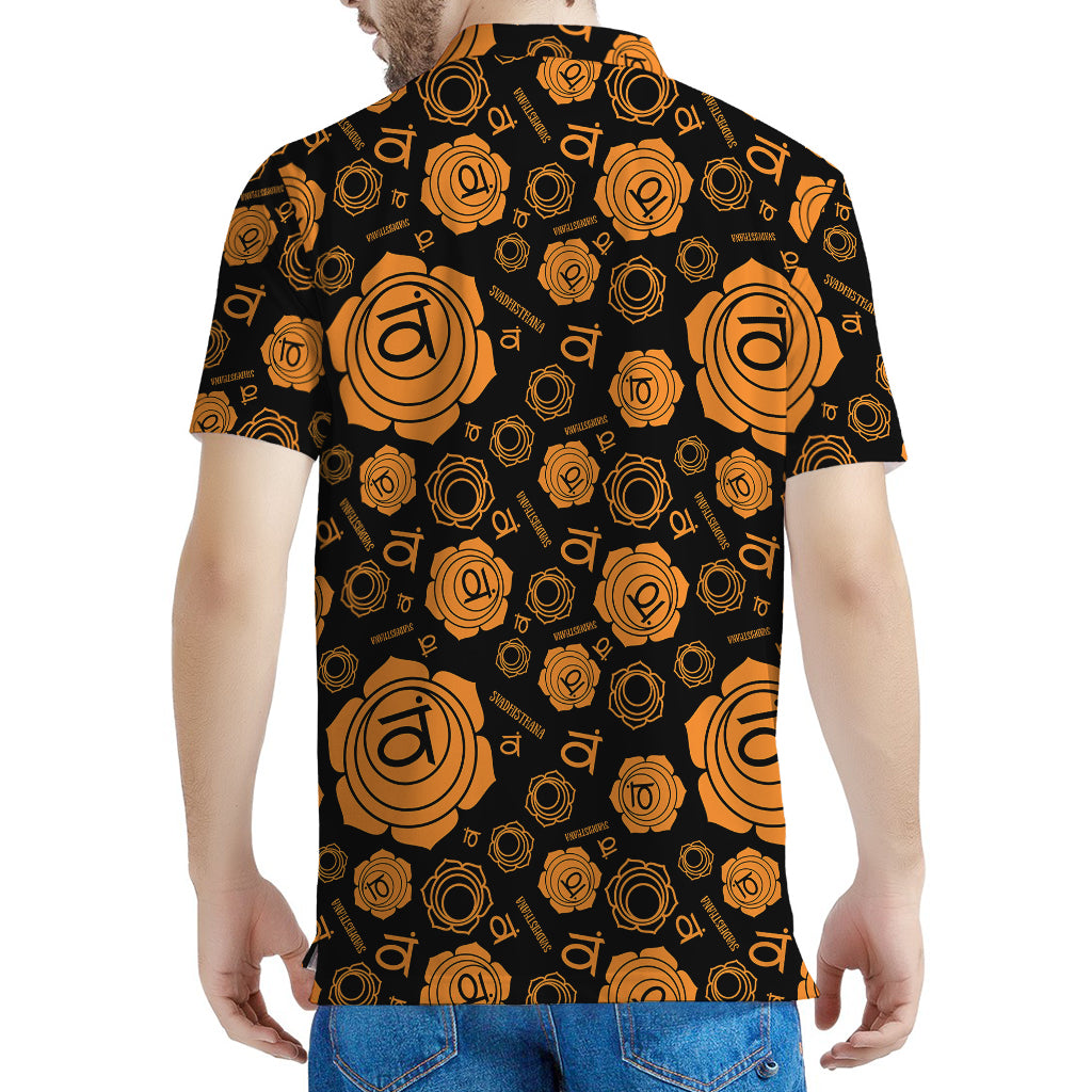 Swadhisthana Chakra Pattern Print Men's Polo Shirt