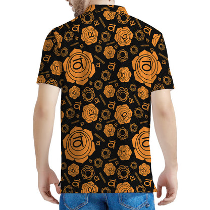 Swadhisthana Chakra Pattern Print Men's Polo Shirt