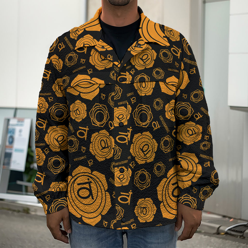 Swadhisthana Chakra Pattern Print Men's Shirt Jacket