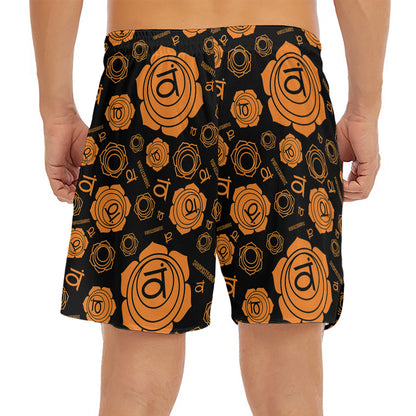Swadhisthana Chakra Pattern Print Men's Split Running Shorts