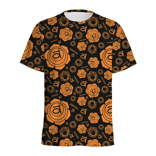 Swadhisthana Chakra Pattern Print Men's Sports T-Shirt