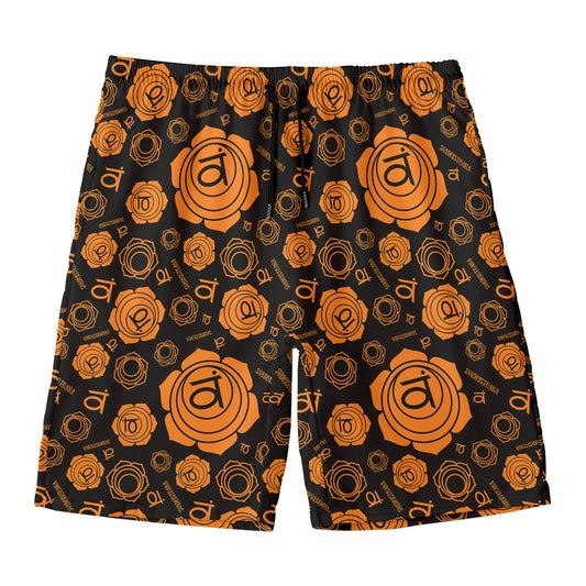 Swadhisthana Chakra Pattern Print Men's Swim Trunks