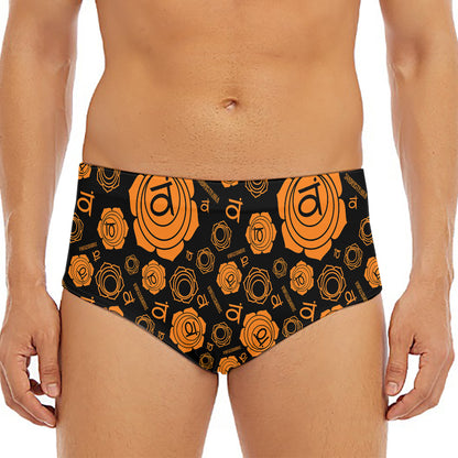 Swadhisthana Chakra Pattern Print Men's Triangle Swim Briefs