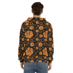 Swadhisthana Chakra Pattern Print Men's Velvet Pullover Hoodie