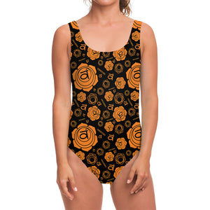 Swadhisthana Chakra Pattern Print One Piece Swimsuit