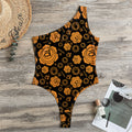 Swadhisthana Chakra Pattern Print One Shoulder Bodysuit