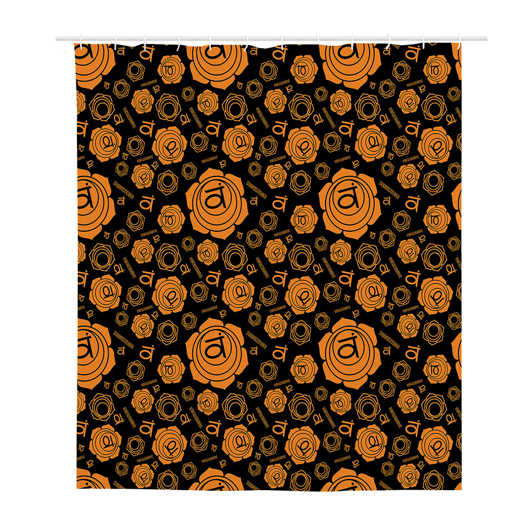 Swadhisthana Chakra Pattern Print Polyester Shower Curtain