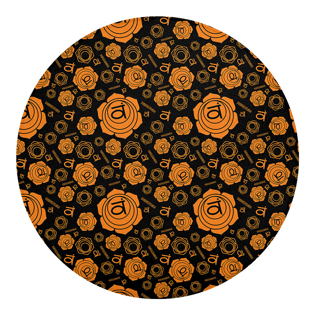 Swadhisthana Chakra Pattern Print Round Blanket