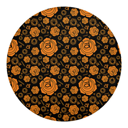 Swadhisthana Chakra Pattern Print Round Blanket