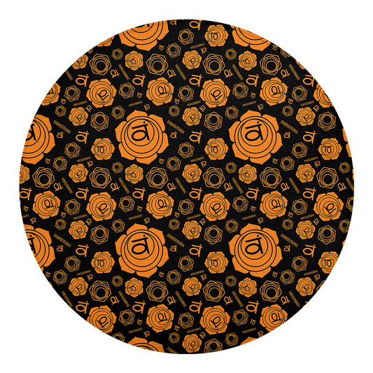Swadhisthana Chakra Pattern Print Round Blanket