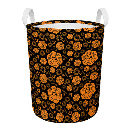 Swadhisthana Chakra Pattern Print Round Laundry Basket