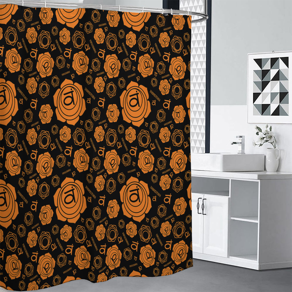 Swadhisthana Chakra Pattern Print Shower Curtain