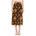 Swadhisthana Chakra Pattern Print Side Slit Midi Skirt
